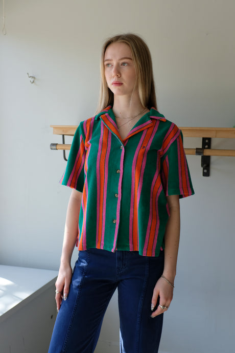 Thinking Mu - Striped Terry Shirt - Multicolour - front