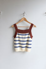 Load image into Gallery viewer, Thinking Mu - Stripes Knitted Tank Top - Off-White - flat front
