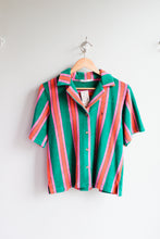 Load image into Gallery viewer, Thinking Mu - Striped Terry Shirt - Multicolour - flat front
