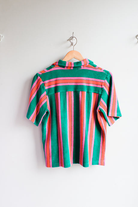 Thinking Mu - Striped Terry Shirt - Multicolour - flat back