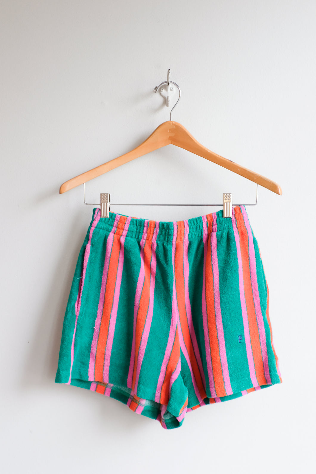 Thinking Mu - Stripes Terry Shorts - Multicolour - flat front
