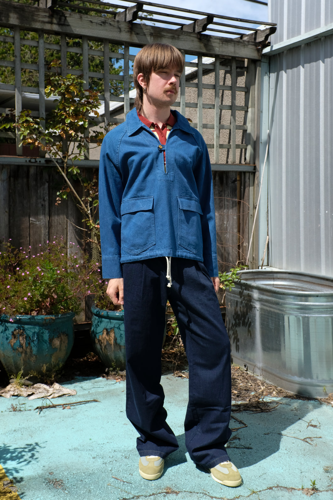b-sides - Davis Anorak - Sky Blue Rinse - front