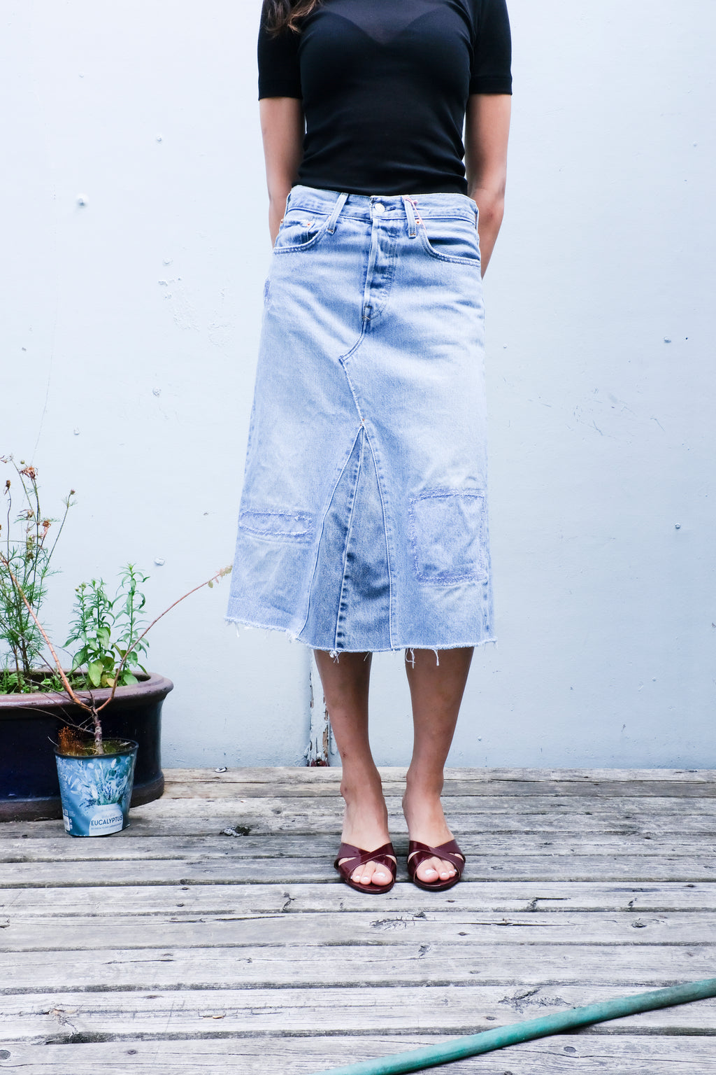 bsides - Reworked Vintage Skirt - Indigo Mix - front 
