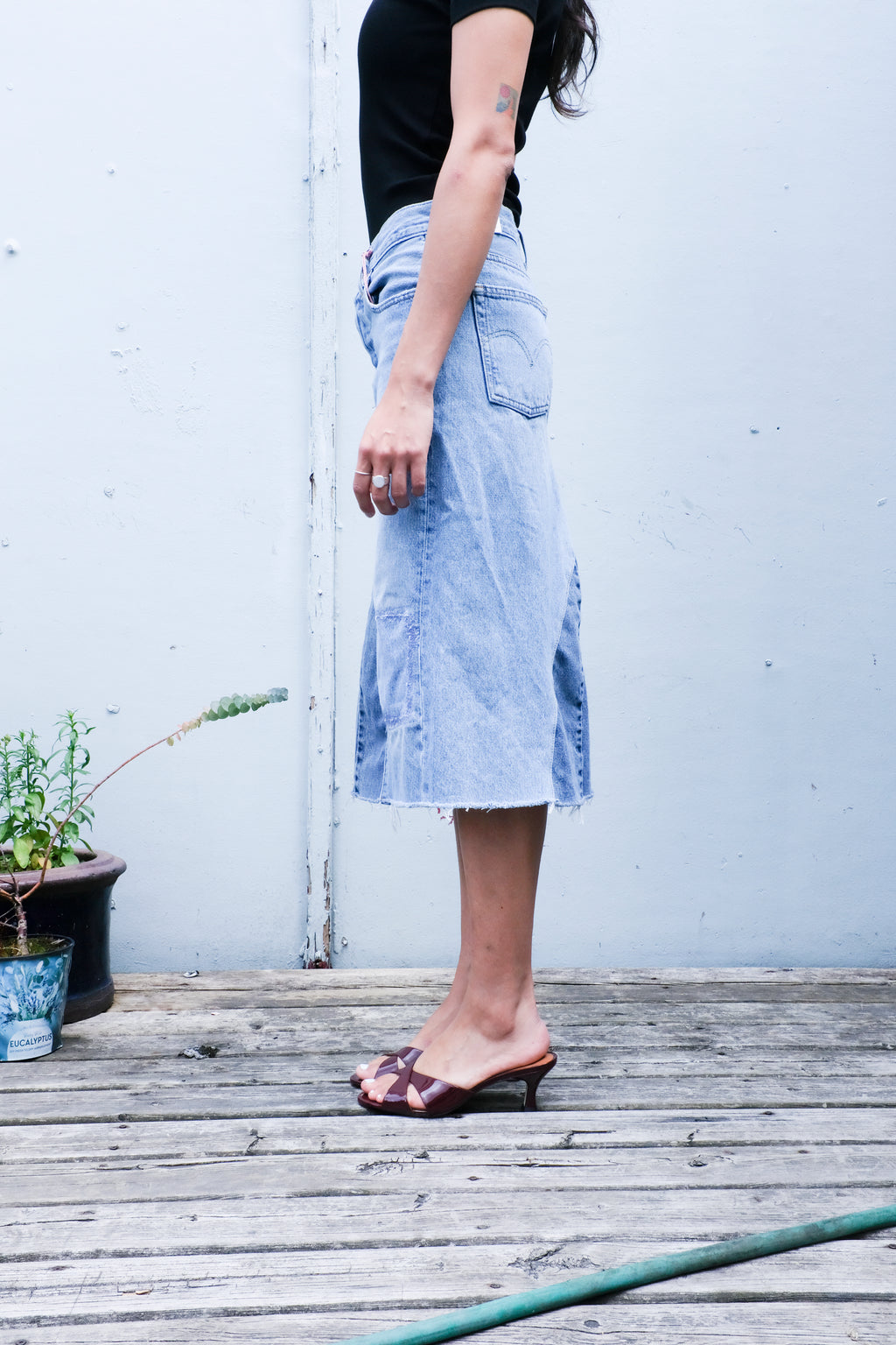 bsides - Reworked Vintage Skirt - Indigo Mix - side