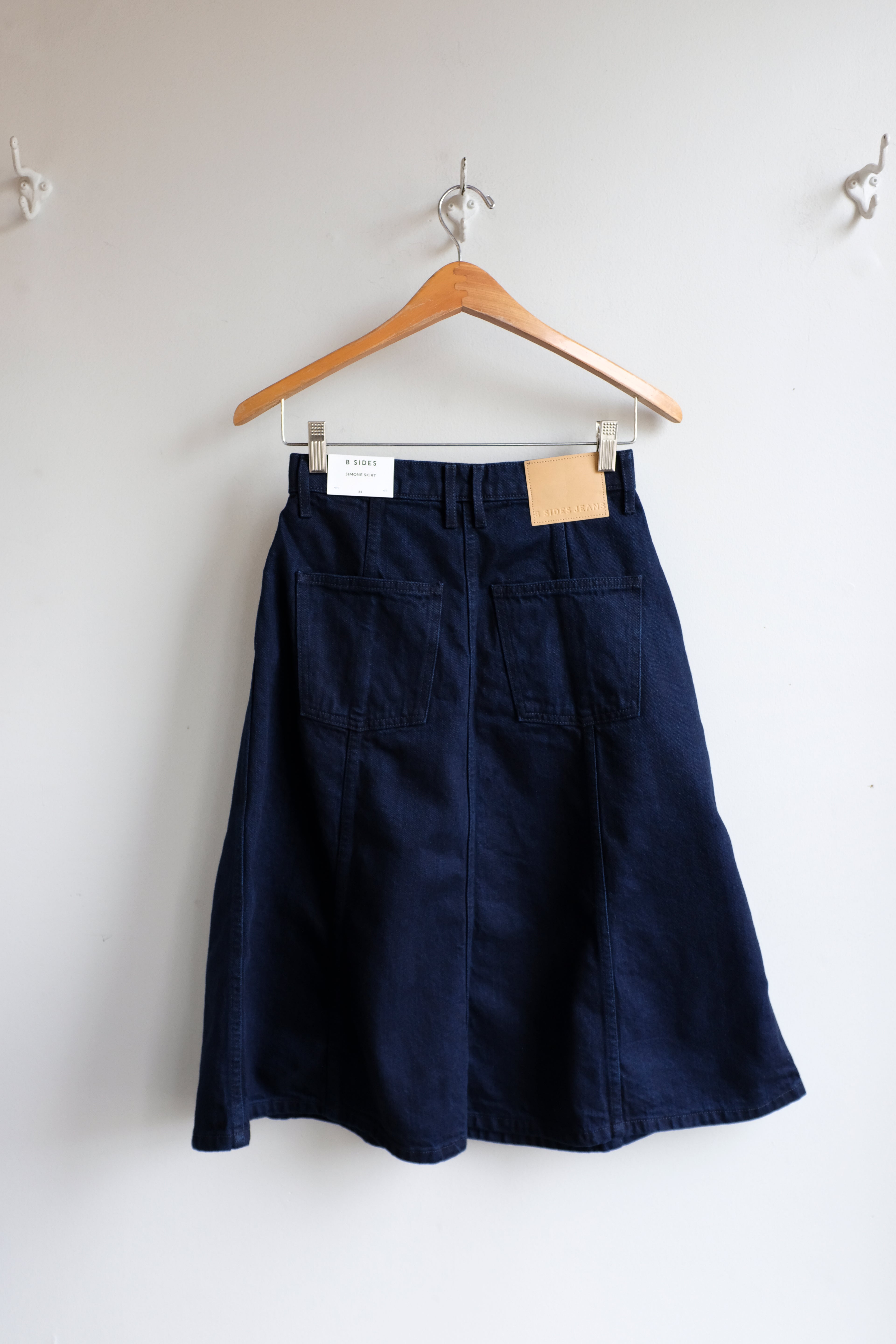 B-sides - Simone Skirt - Indigo Rinse - flat back