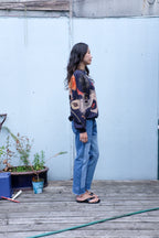 Anntian - Flowers Sweatshirt - Print X - bsides - Slim Lasso Jean - Ed Wash  -side