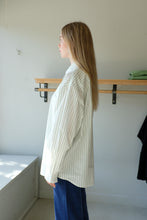 Load image into Gallery viewer, b-sides - Nolan Shirt - Green White Stripe - side
