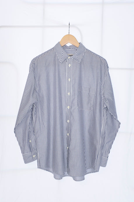 B-sides - Nolan Shirt - Grey Stripe - flat front