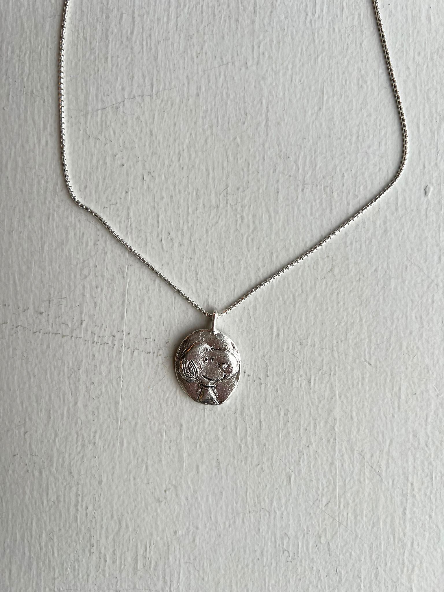 Erica Leal - Snoopy Cameo Necklace - closeup
