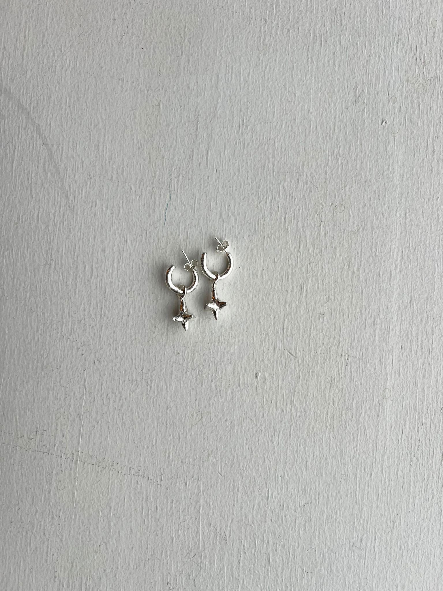 Erica Leal - Switch Hoop Earrings w/ Silver Spike