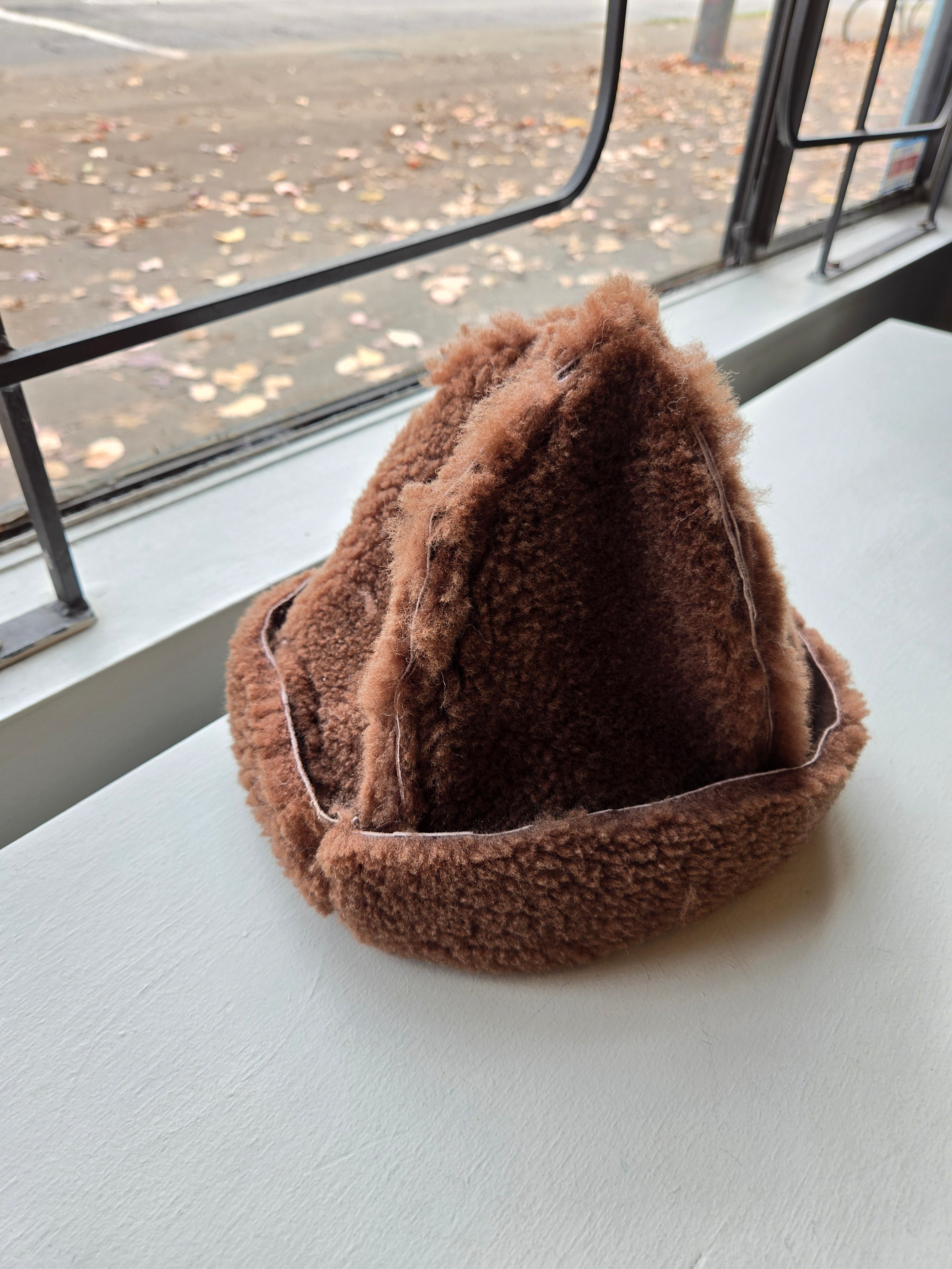 Erin Templeton - Fuzzy Sheepskin Hat - Mushroom Brown (Small)