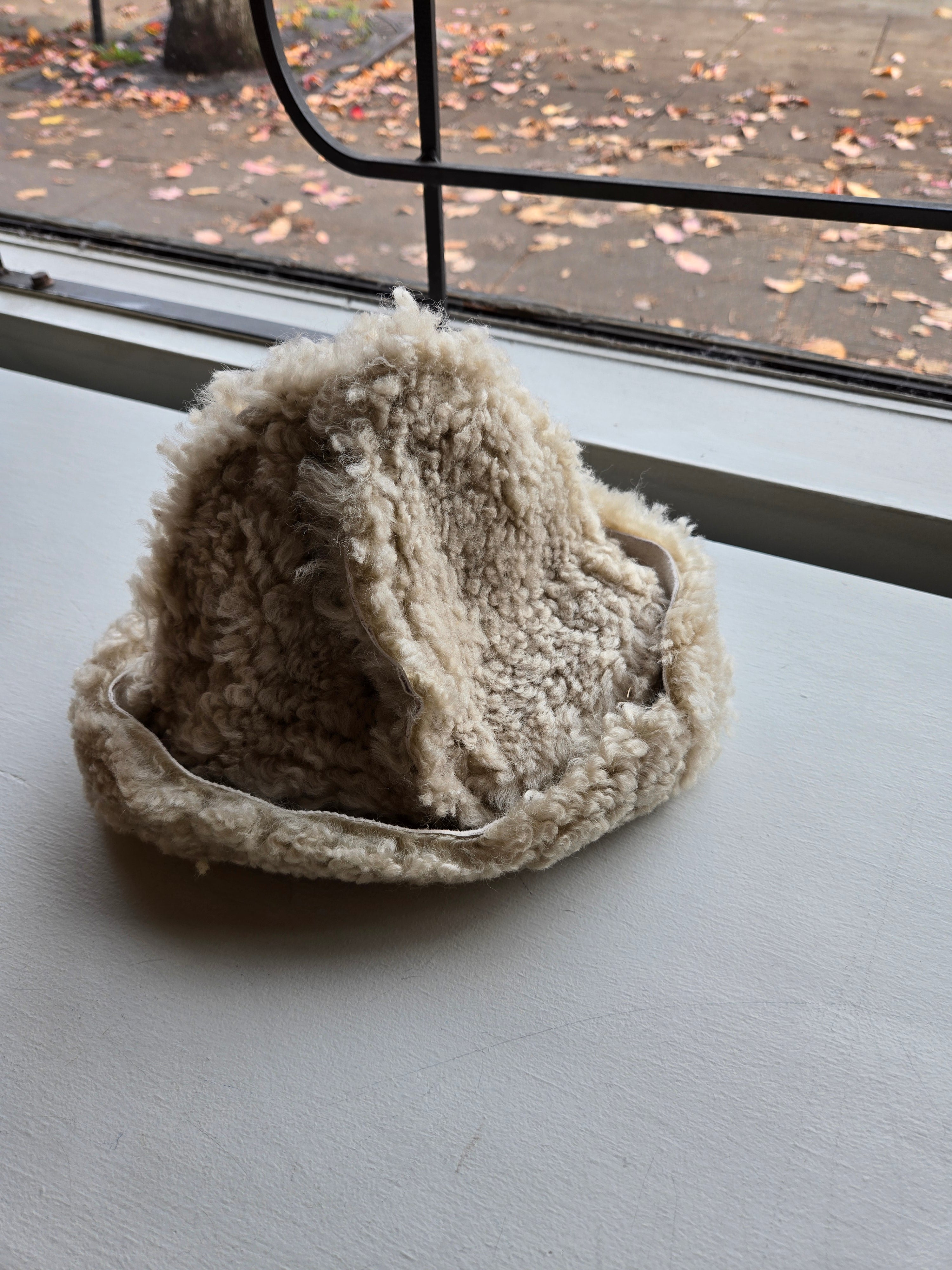 Erin Templeton - Fuzzy Sheepskin Hat - White (Small)