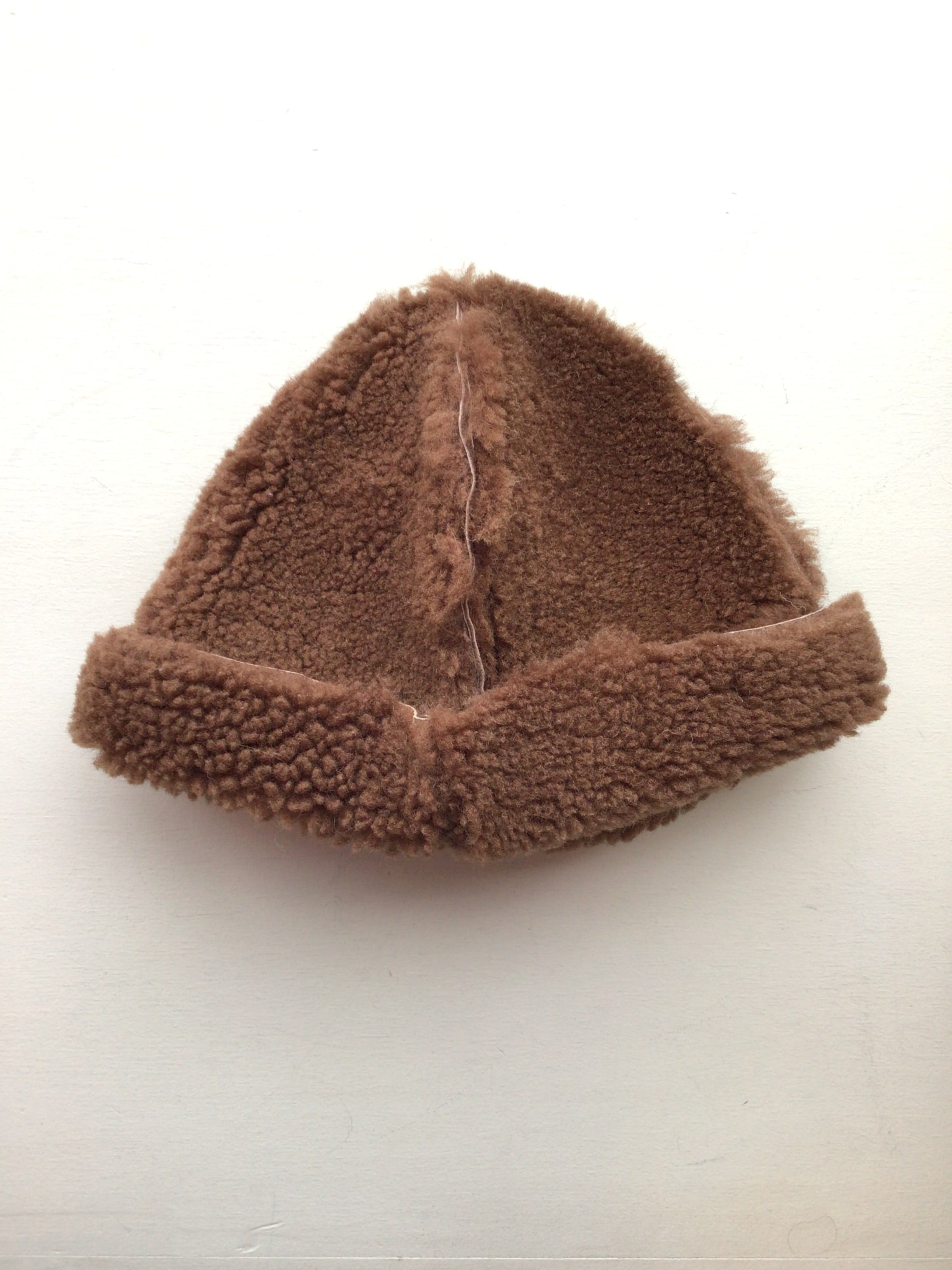 Erin Templeton - Fuzzy Sheepskin Hat - Mushroom Brown (Small)