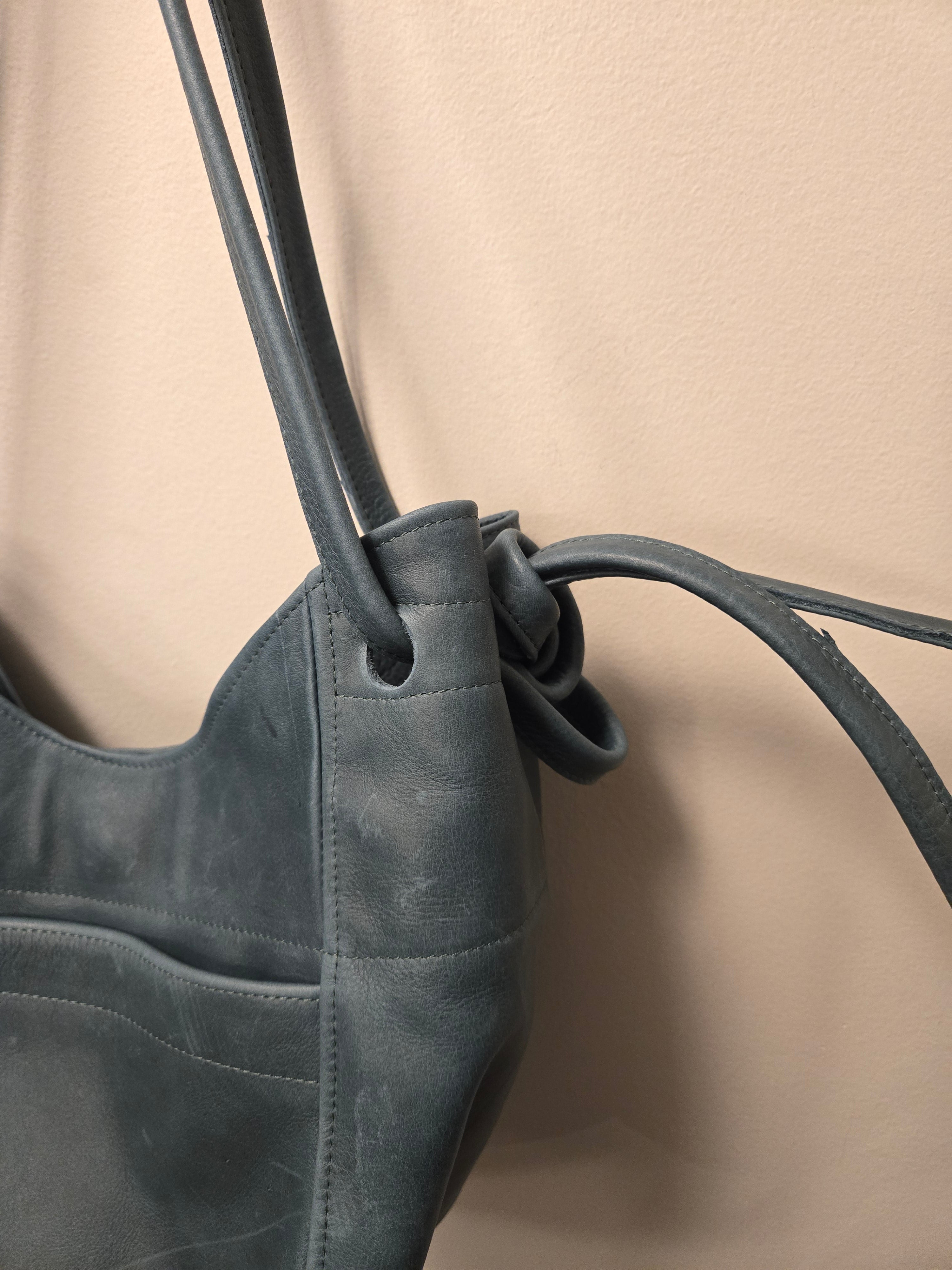 Erin Templeton - Tote - Medium - Forest closeup of leather strap