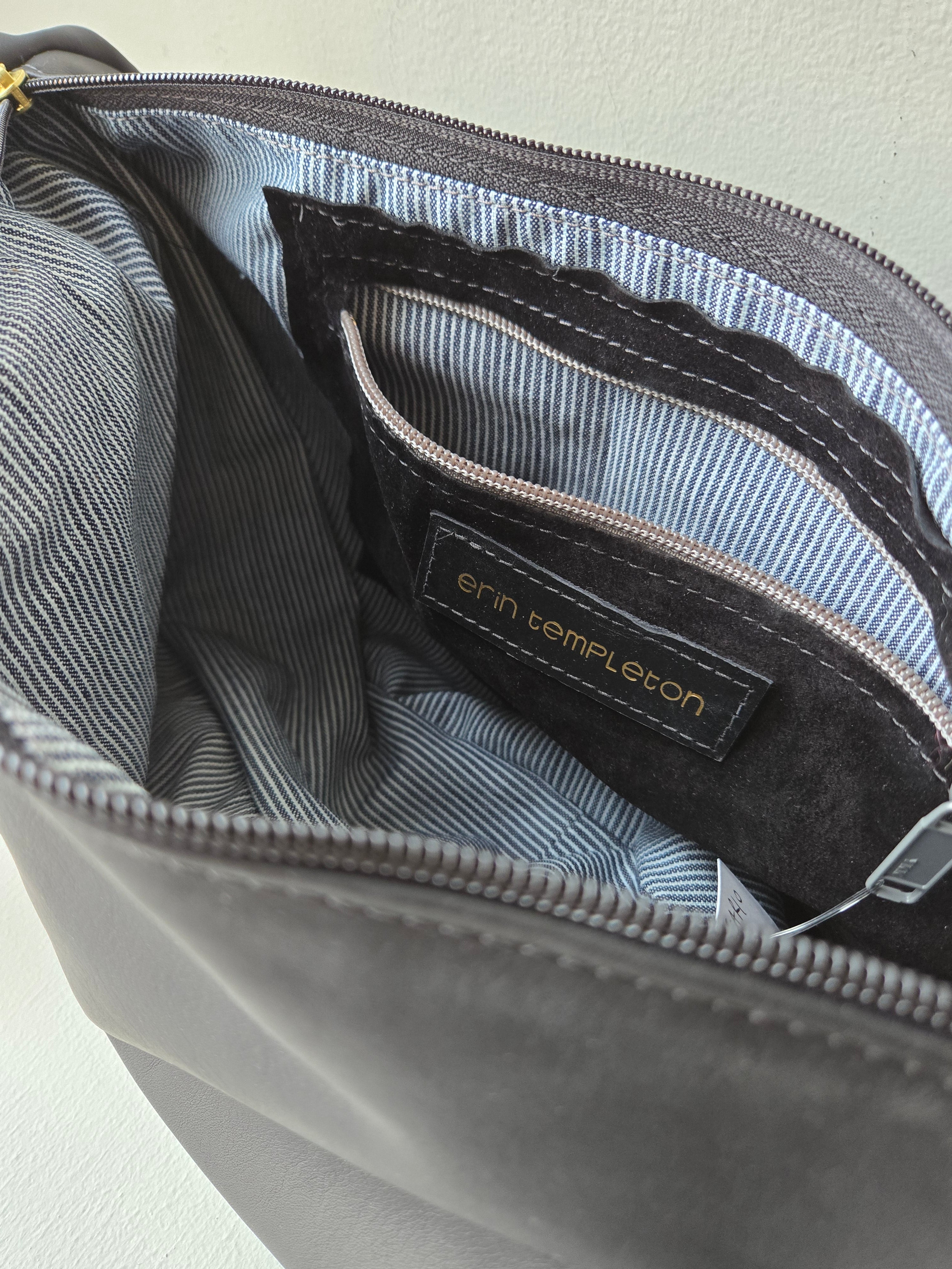 Erin Templeton - Leather Sling Bag - Large in Black interior