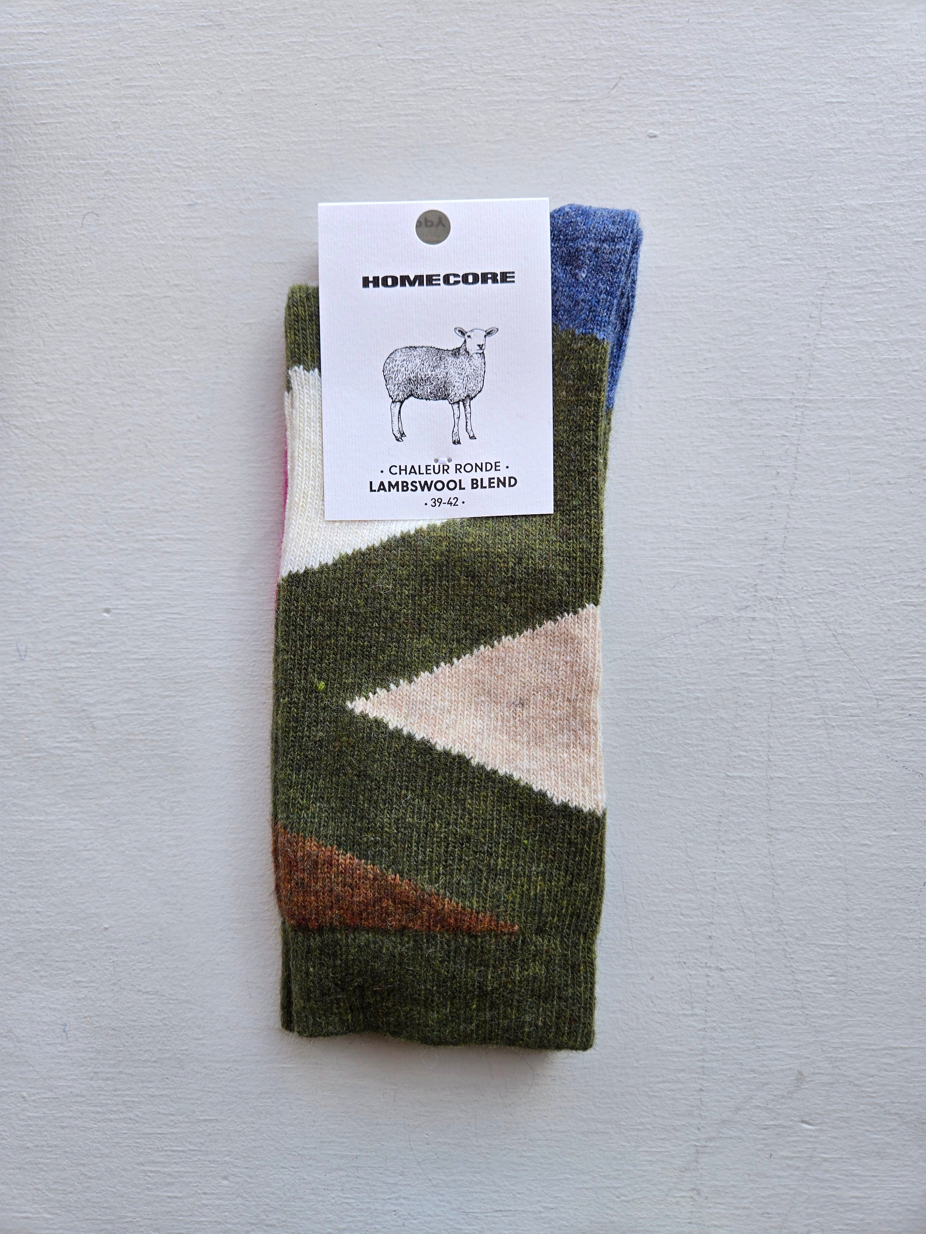 Homecore Fantasy Triangles Socks - Khaki