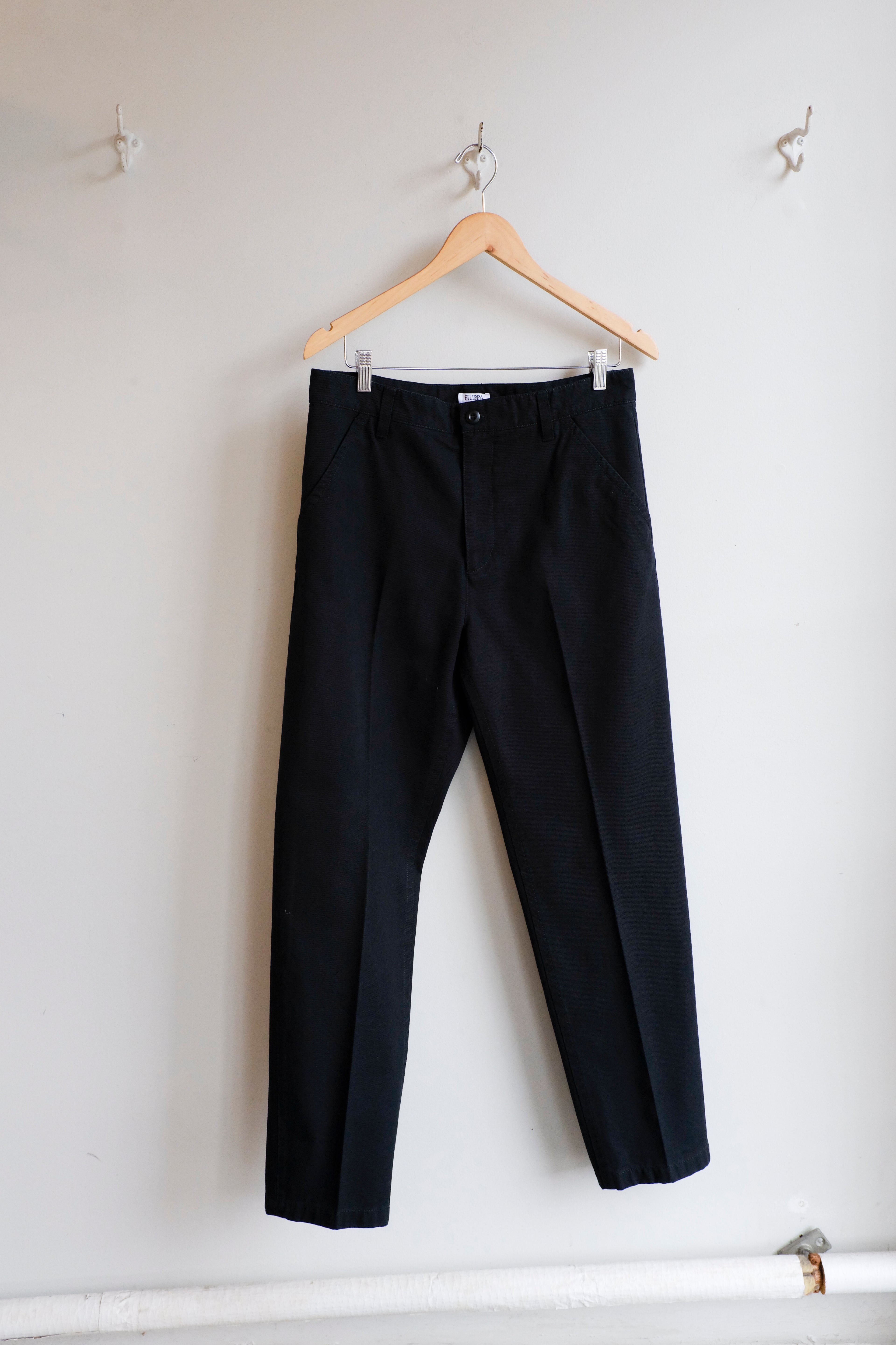 Filippa K - Carl Recycled Cotton Trouser - Black - flat front