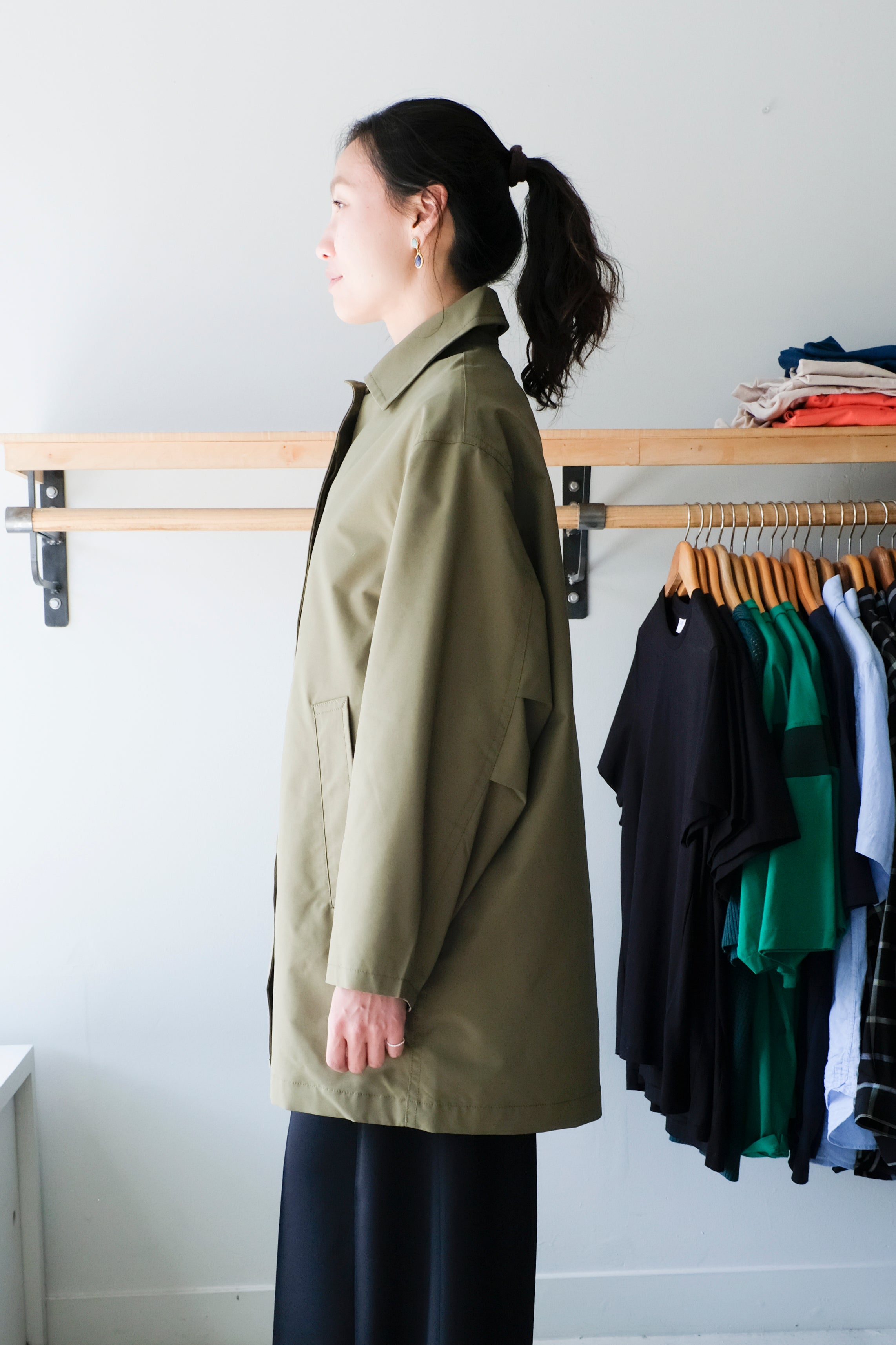 Filippa K - Cassie Car Coat - Laurel Green - Side