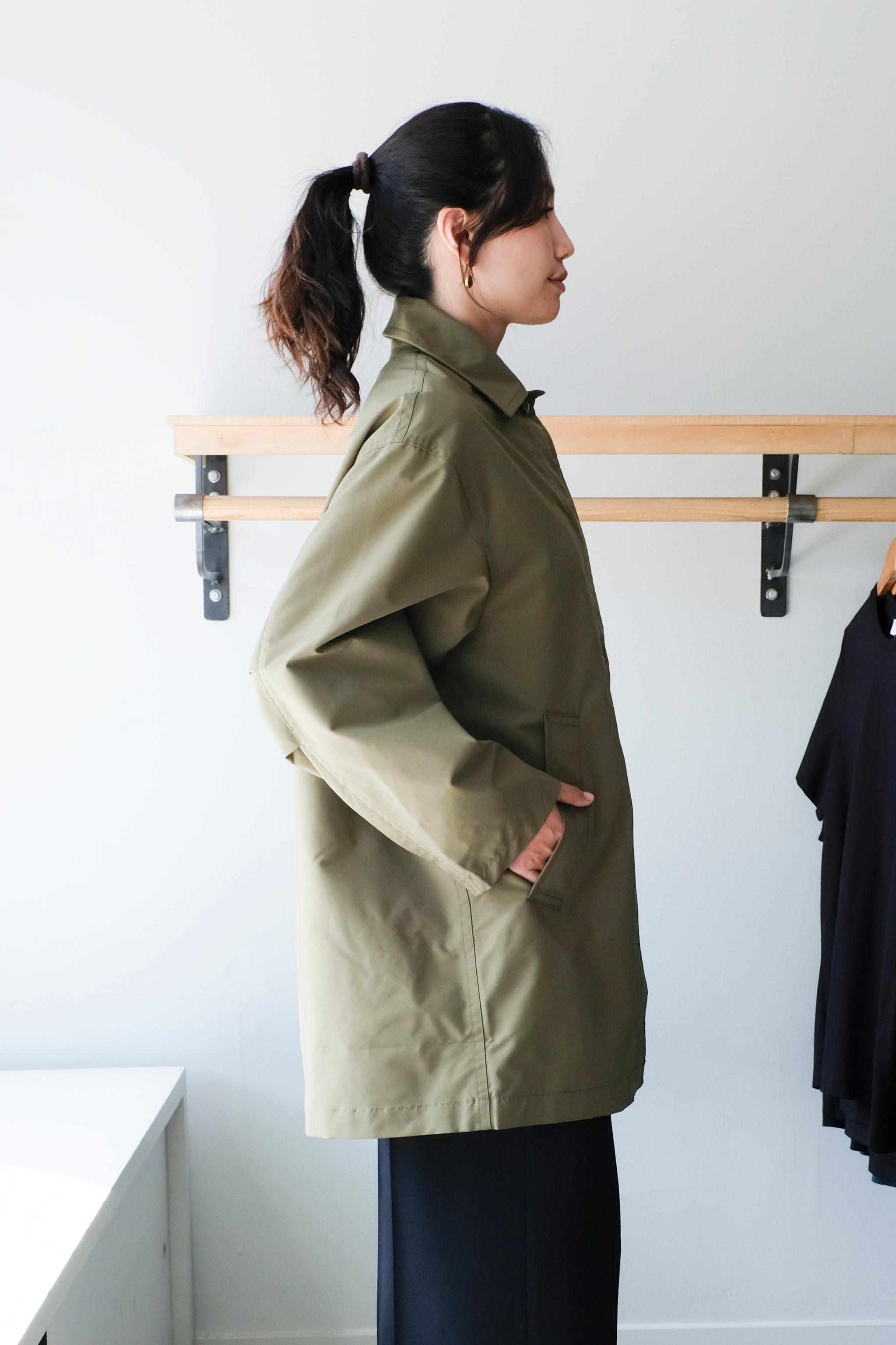 Filippa K - Cassie Car Coat - Laurel Green - Side