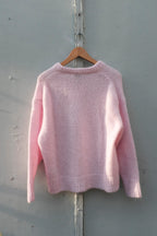 Hairy Alpaca V-Neck Sweater - Light Pink