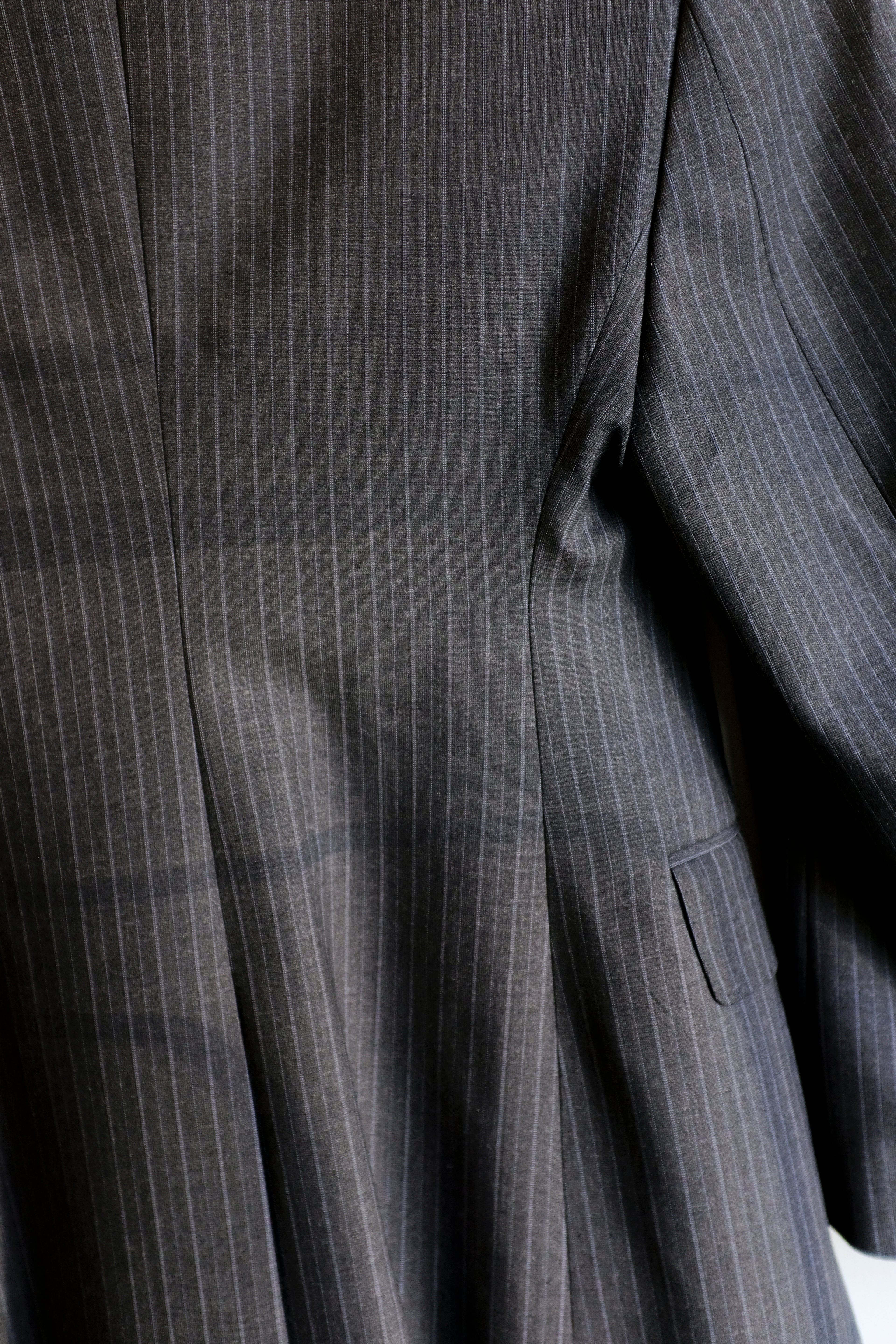 Hourglass Pinstripe Blazer - Anthracite Melange - flat detail