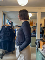 Filippa K - Lyocell Cashmere Mock Neck Top - Black - side