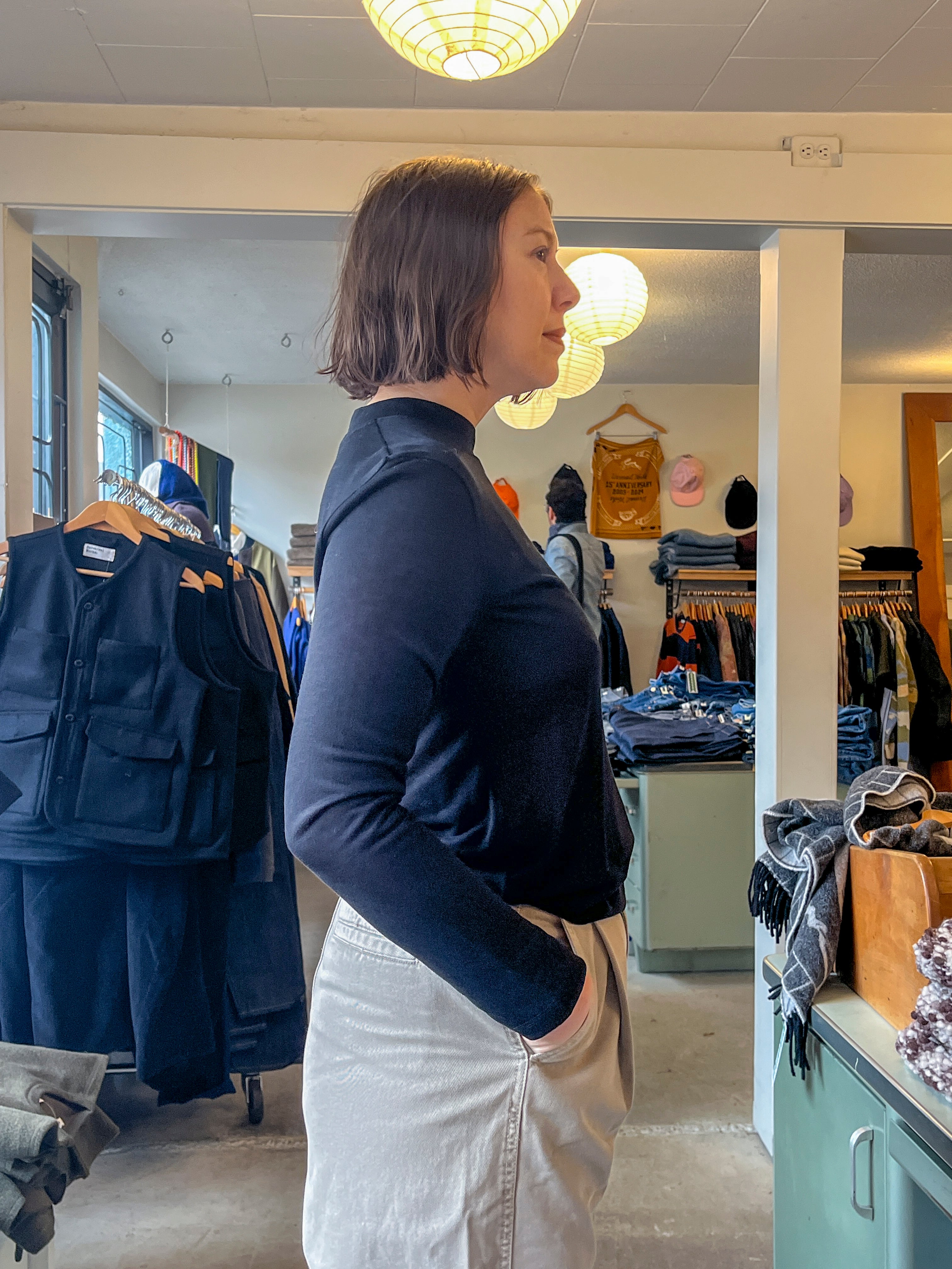 Filippa K - Lyocell Cashmere Mock Neck Top - Black - side