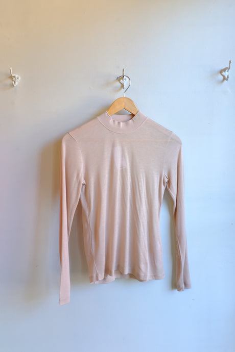Lyocell Cashmere Mock Neck Top - Dusty Pink - flat front 