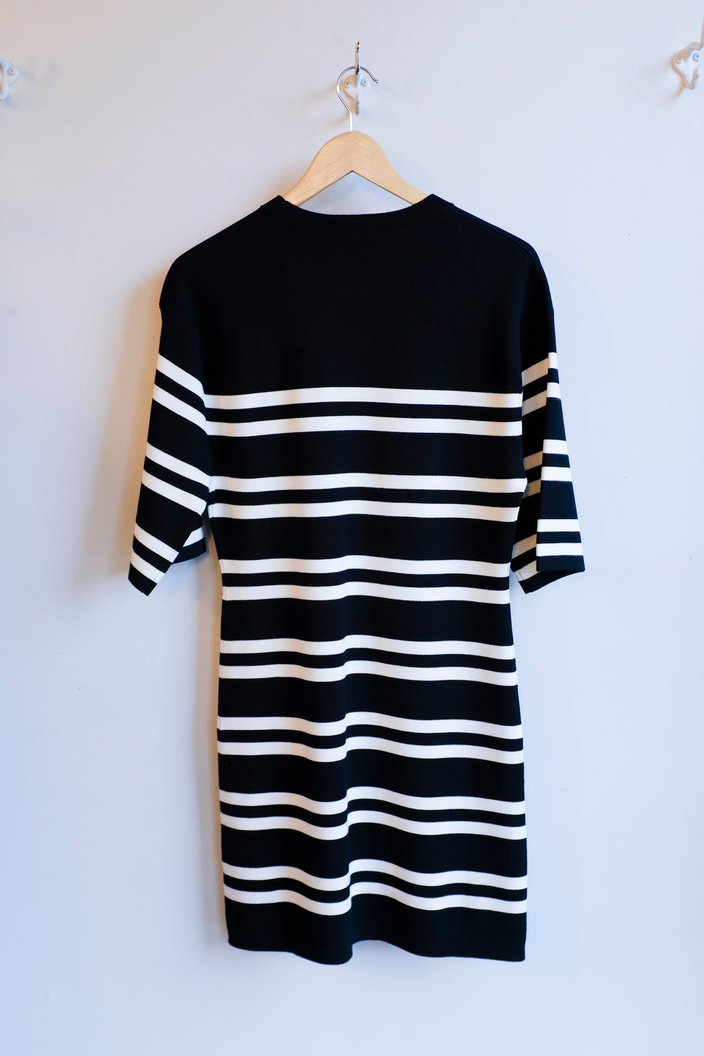 Filippa K - Milano Knit Dress - Black/White - flat back