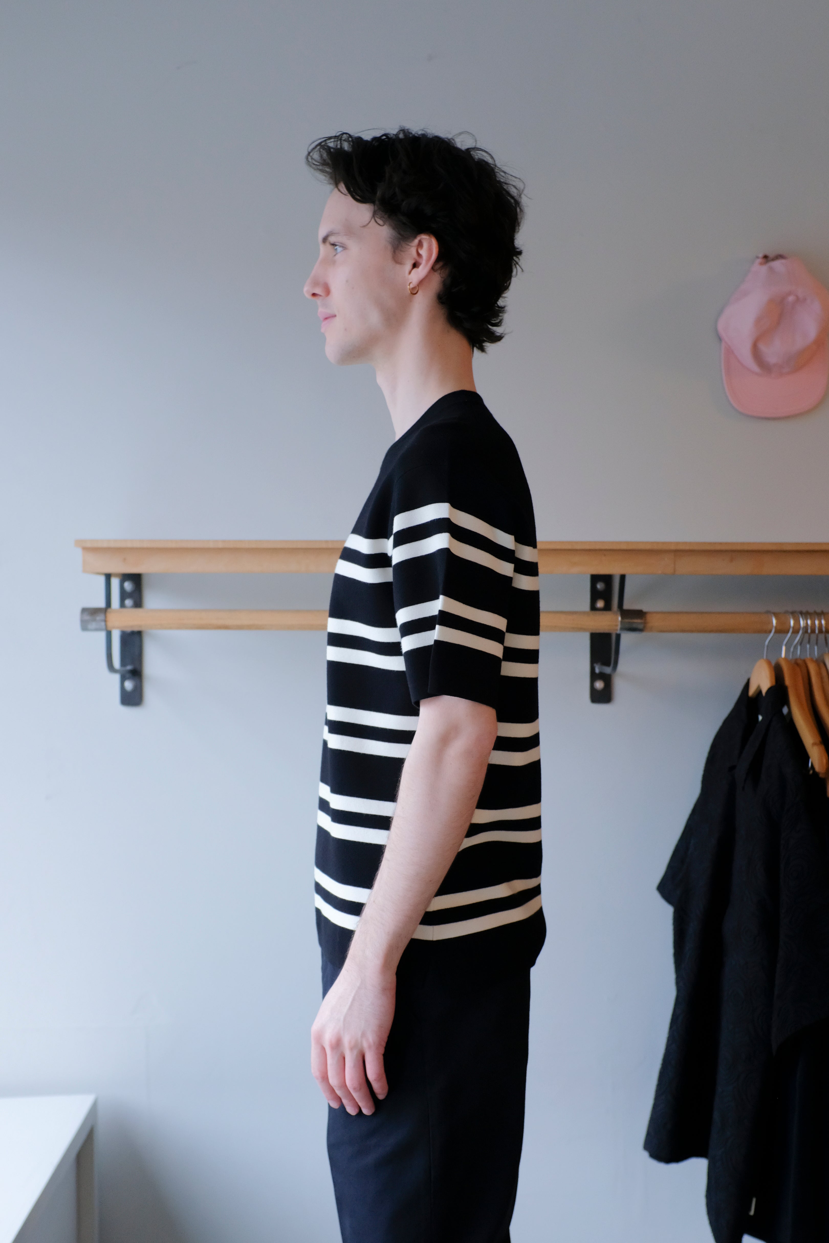 Filippa K - Milano Knit T-Shirt - Black/White - side
