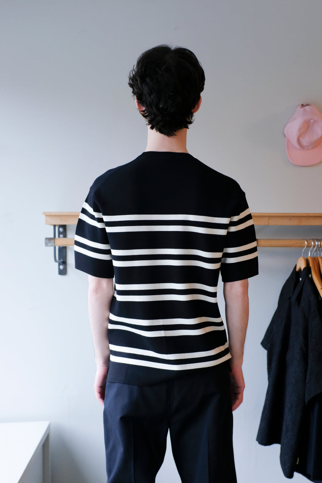 Filippa K - Milano Knit T-Shirt - Black/White - back