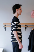 Filippa K - Milano Knit T-Shirt - Black/White - side