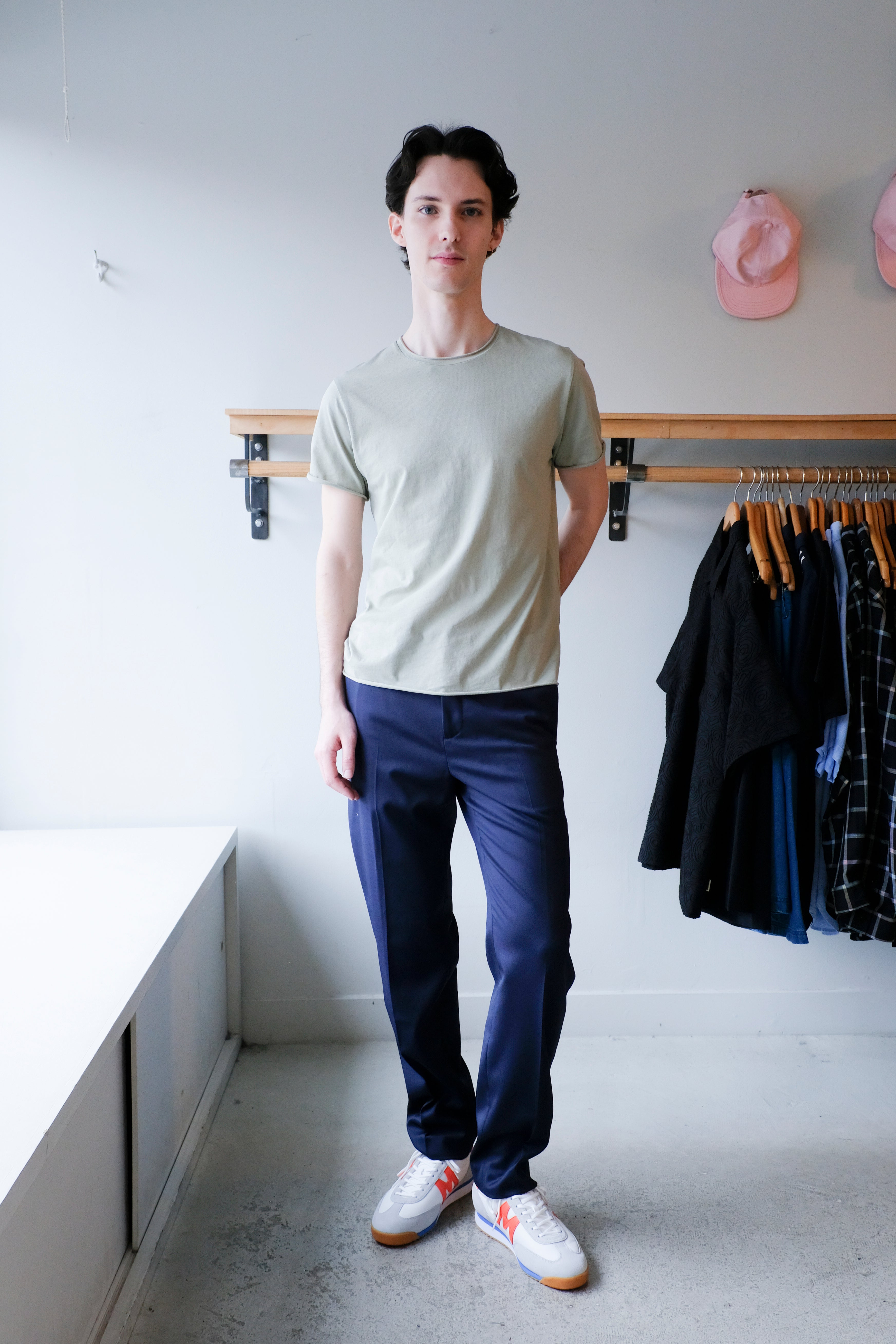 Filippa K - Roll Neck Tee - Light Green - front
Filippa K - Troy Trouser - Ink Navy - front