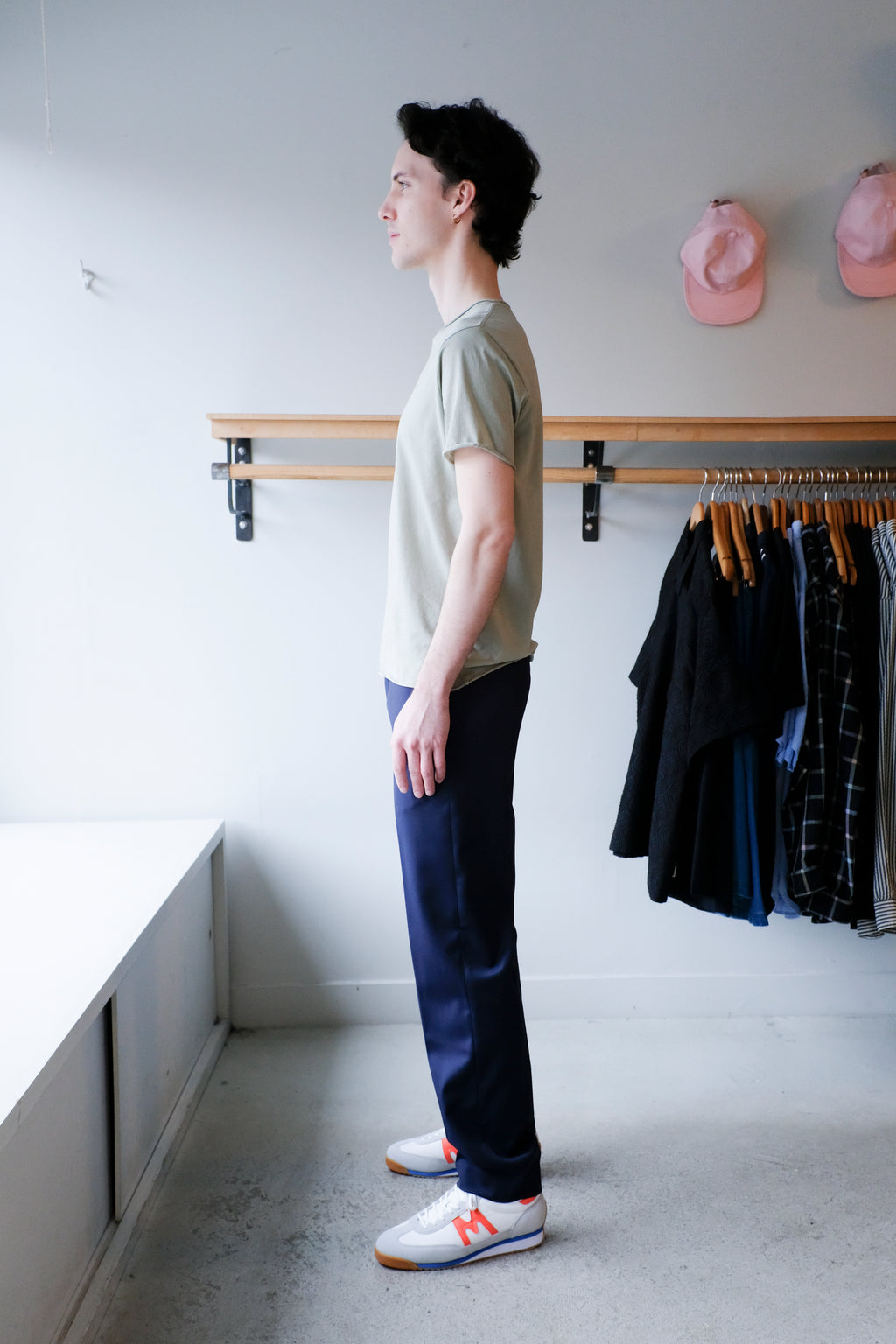 Filippa K - Roll Neck Tee - Light Green - side
Filippa K - Troy Trouser - Ink Navy - side