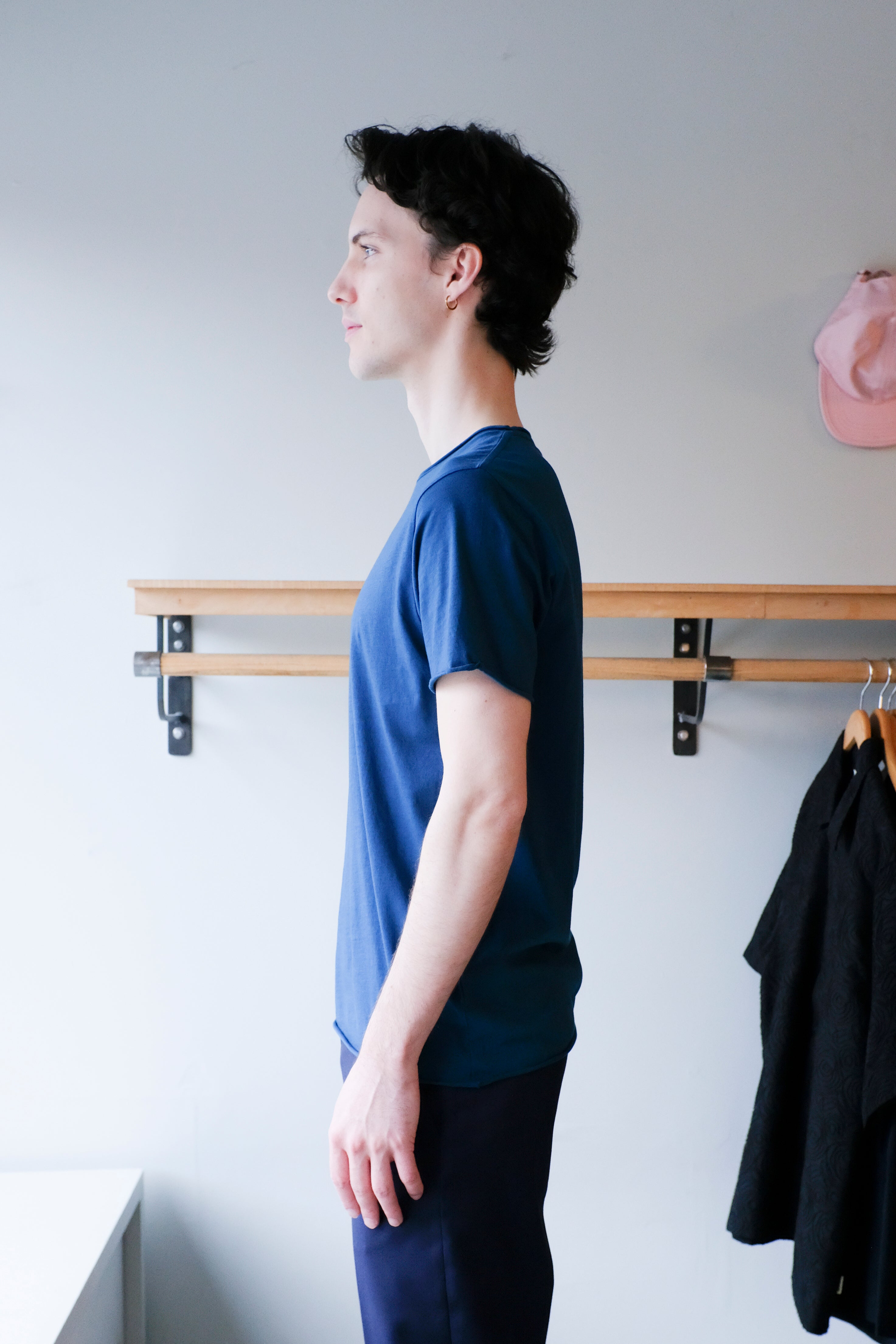 Filippa K - Roll Neck Tee - Night Teal - side