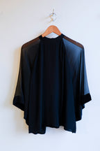Filippa K - Sheer Raglan Blouse - Black - flat front