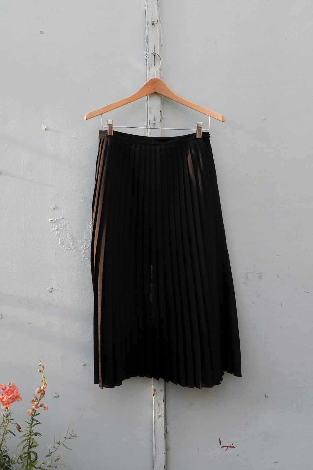 Sheer Plisse Skirt - Black