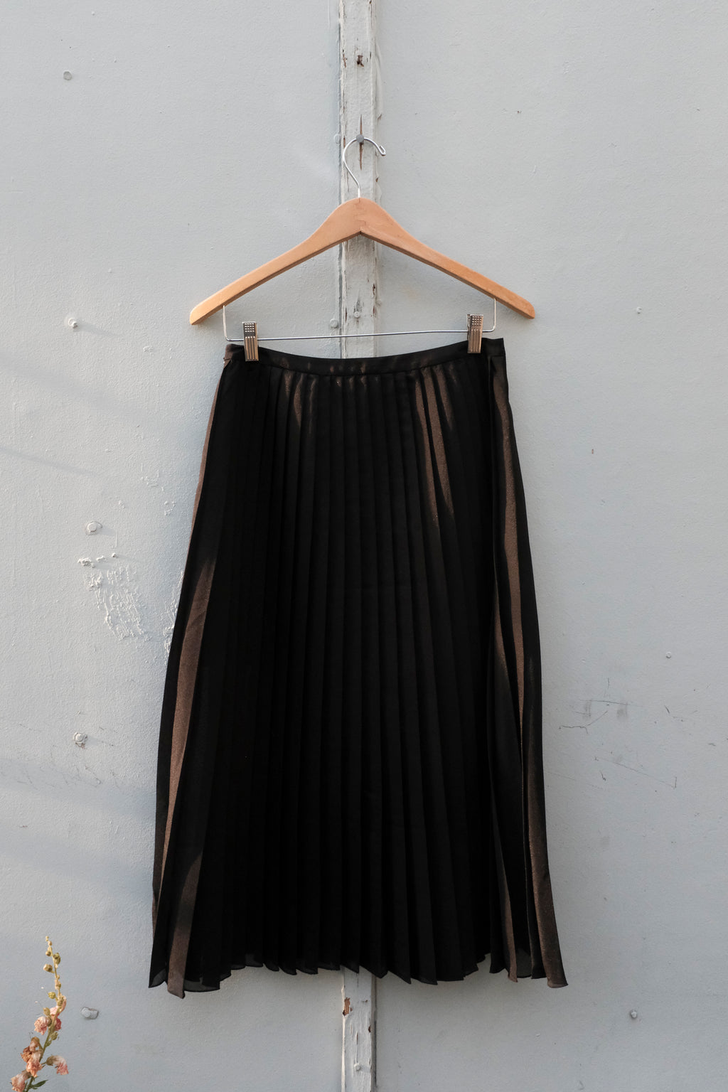 Sheer Plisse Skirt - Black