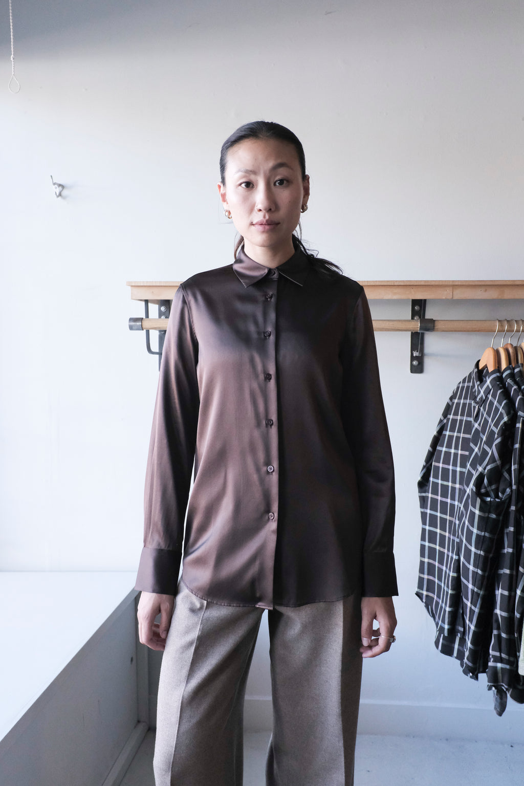 Silk Shirt - Dark Chocolate