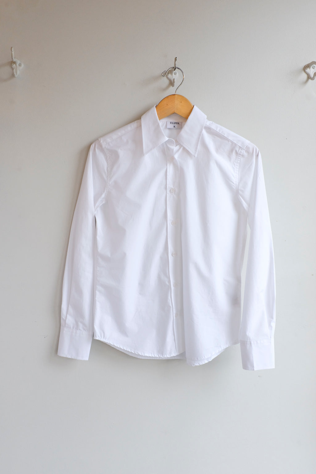 Filippa K - Slim Washed Cotton Shirt - White - Flat - Front