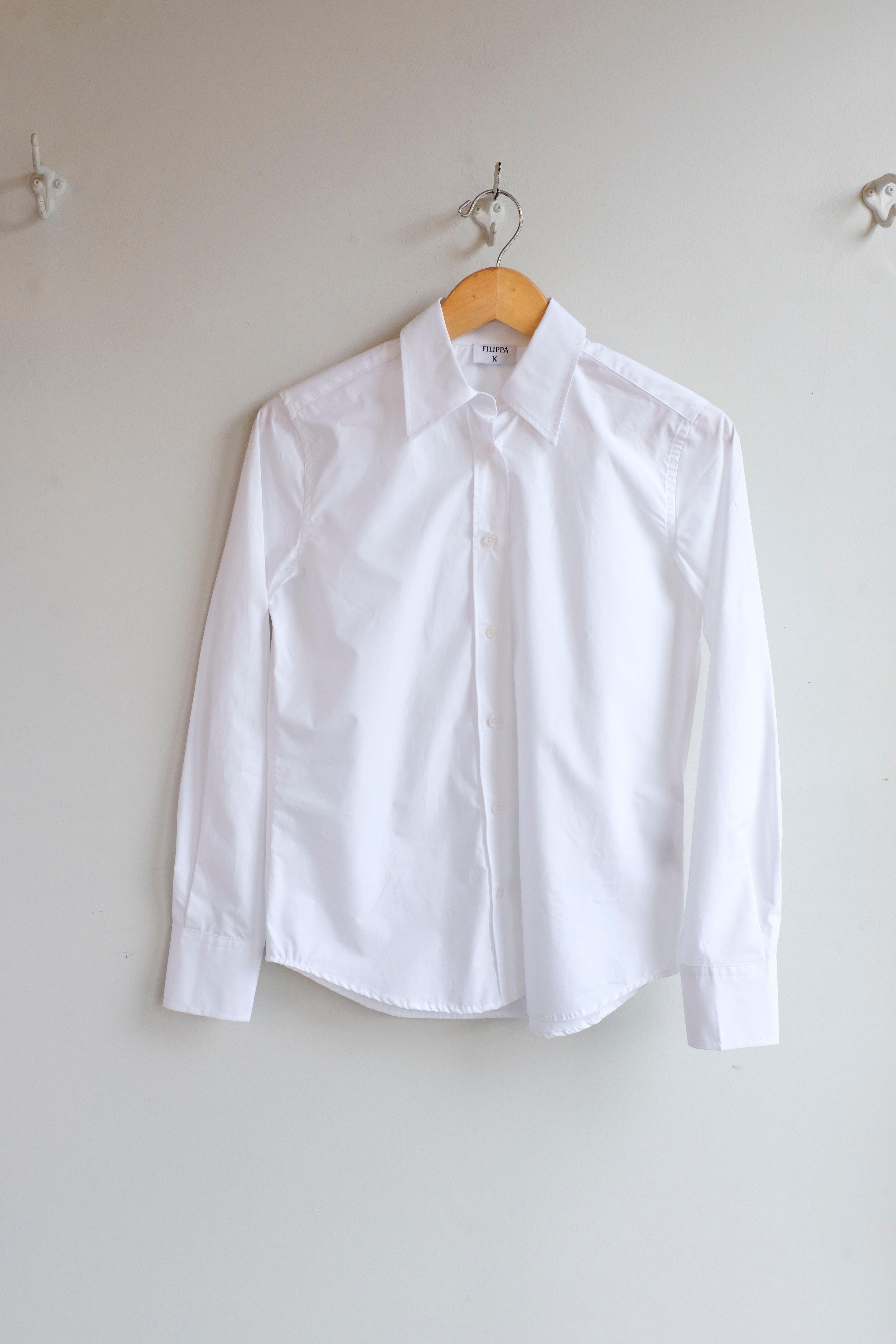 Filippa K - Slim Washed Cotton Shirt - White - Flat - Front