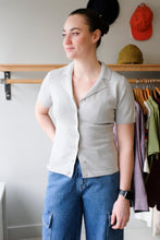 Load image into Gallery viewer, Filippa K - Cotton Linen Knit Top - Light Grey - front

