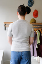 Load image into Gallery viewer, Filippa K - Cotton Linen Knit Top - Light Grey - back

