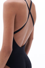 Load image into Gallery viewer, Filippa K Cross-Back Swimsuit - Black - side model
