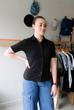 Load image into Gallery viewer, Filippa K - Jersey Short Sleeve Shirt - Black - front
