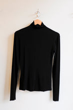 Load image into Gallery viewer, Filippa K - Sheer Wool Mock Top - Black - flat front
