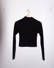 Load image into Gallery viewer, Filippa K - Wool Rib Sweater - Black - flat back
