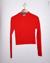 Load image into Gallery viewer, Filippa K - Wool Rib Sweater - Red Orange - flat front

