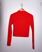 Load image into Gallery viewer, Filippa K - Wool Rib Sweater - Red Orange - flat back

