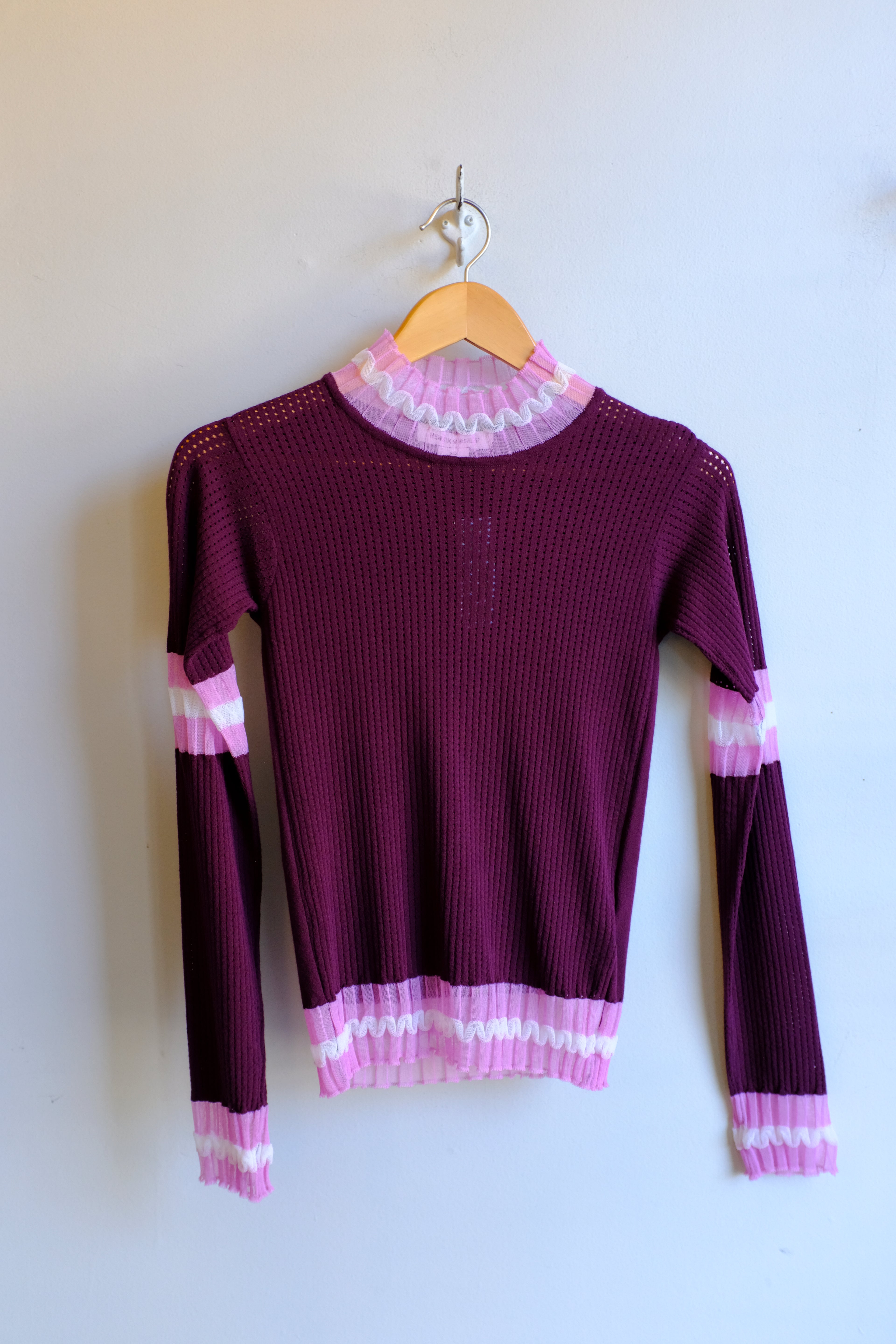 Henrik Vibskov - Ajour Turtleneck - Bordeau Ajou - flat front